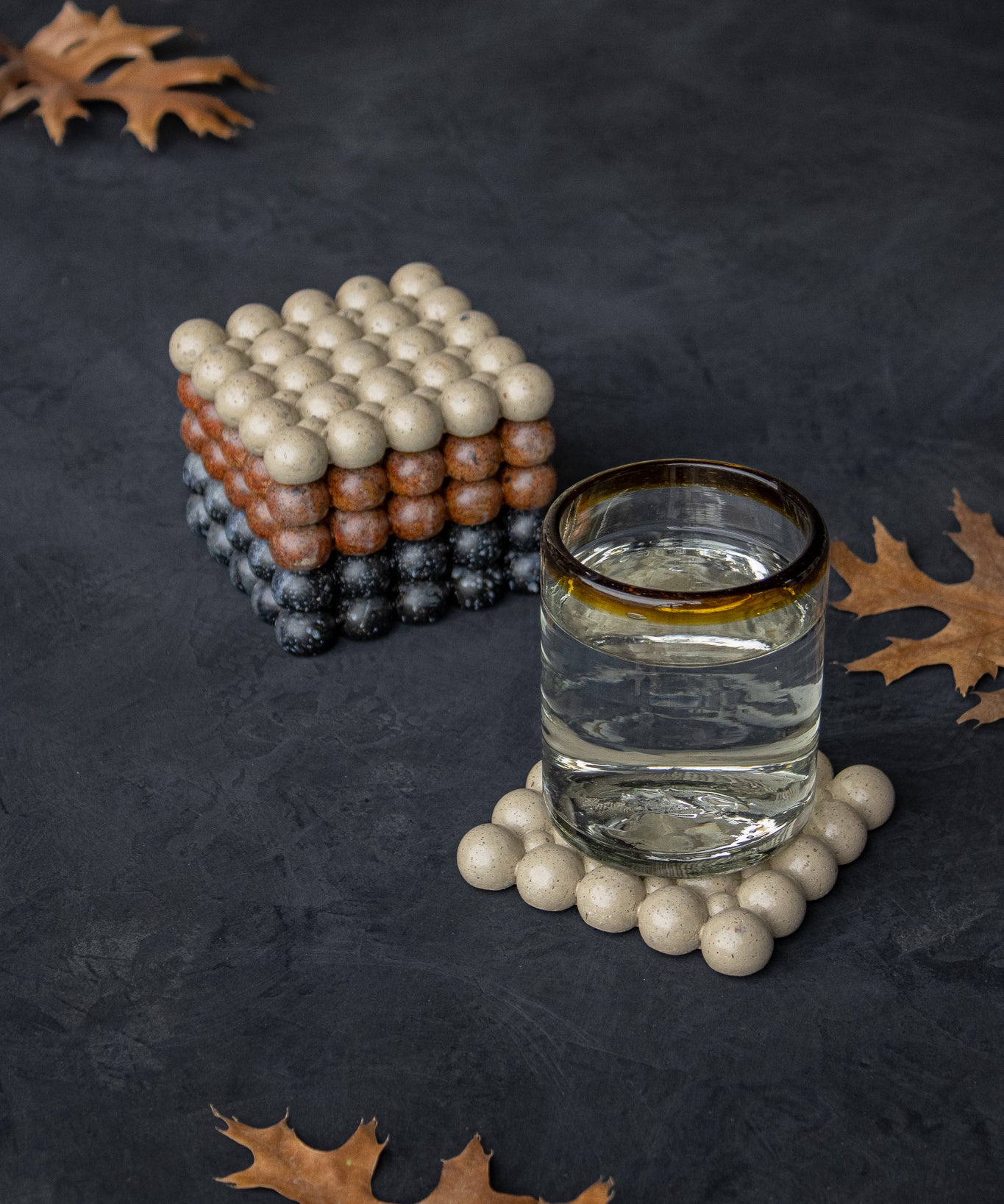 Bubble Cement Coasters Set of 2