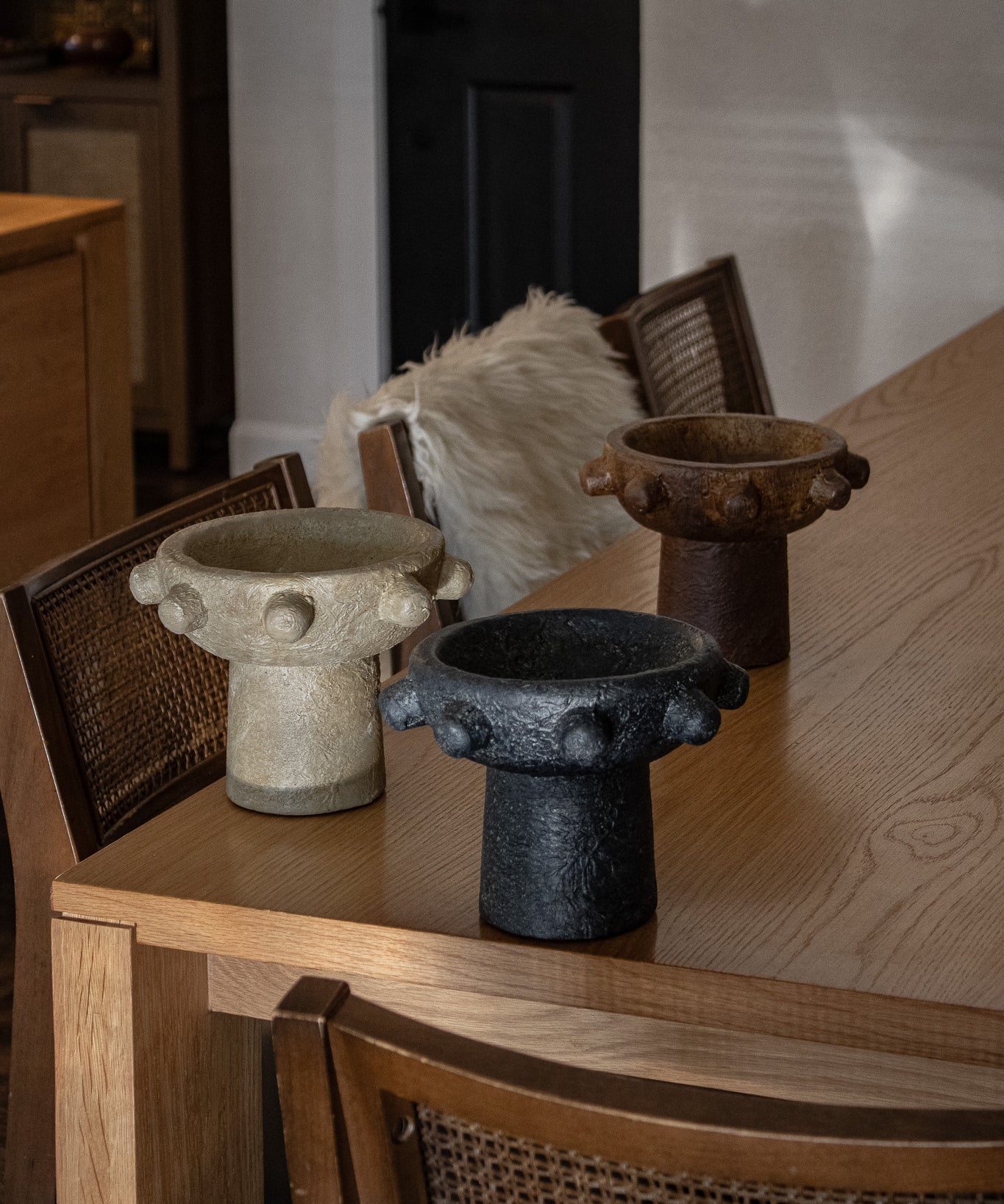 Handcrafted Maya Cement Footed Bowl