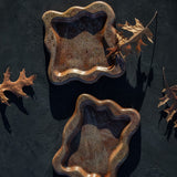 Wavy Cement Trinket Tray - Terra Rust Color