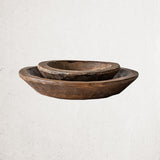 Rustic Waxed Wood Bowl - Round