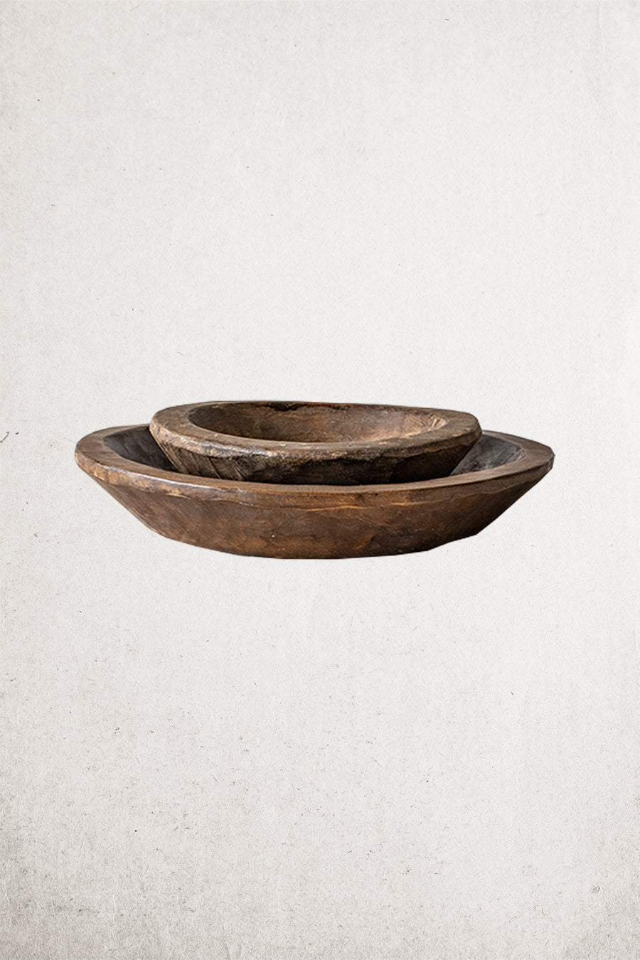 Rustic Waxed Wood Bowl - Round