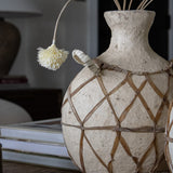 Paper Mache Vessel with Leather