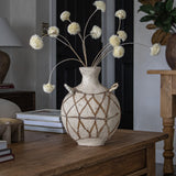 Paper Mache Vessel with Leather