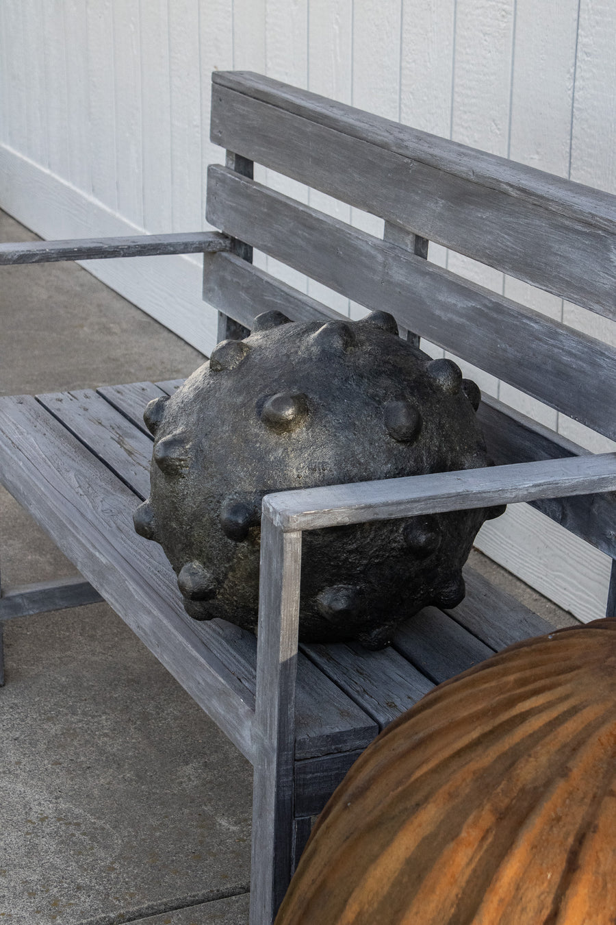 Bubble Concrete Orb, Dark Charcoal Color