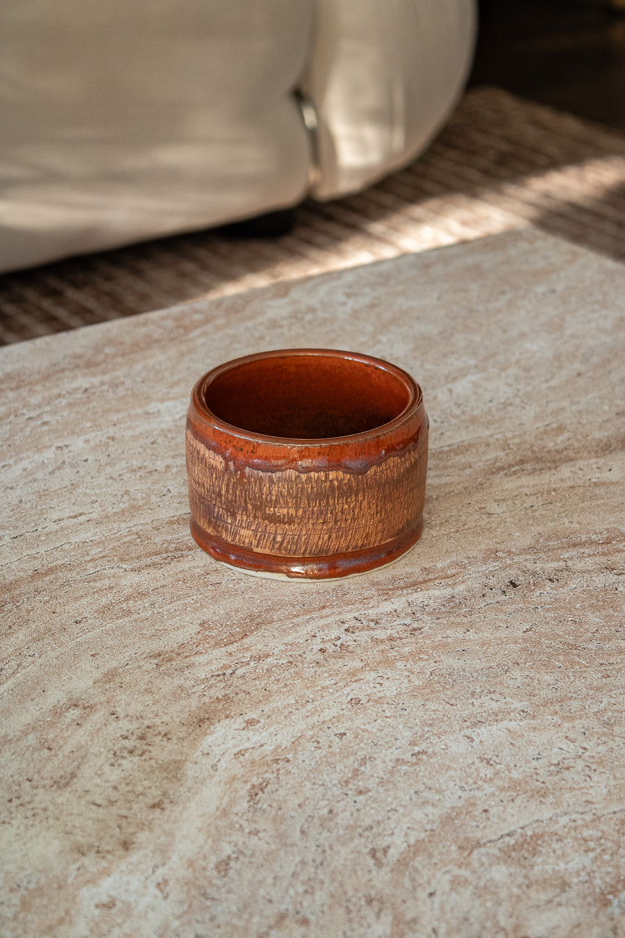 Rusty Brown Ikebana Bowl