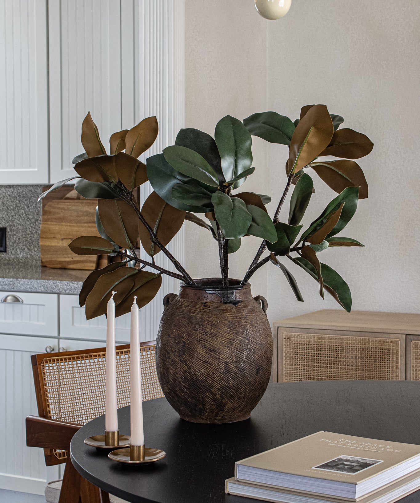 Faux Real-Touch Magnolia Leaf Branch