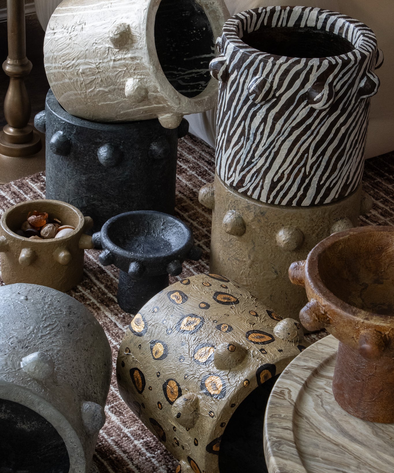 Handcrafted Large Maya Cement Planter Pot