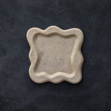 Wavy Cement Trinket Tray - Sand Color