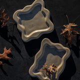 Wavy Cement Trinket Tray - Sand Color