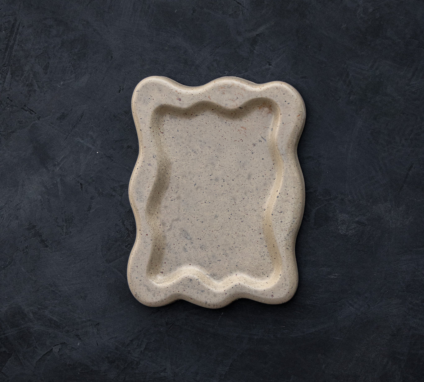 Wavy Cement Trinket Tray - Sand Color
