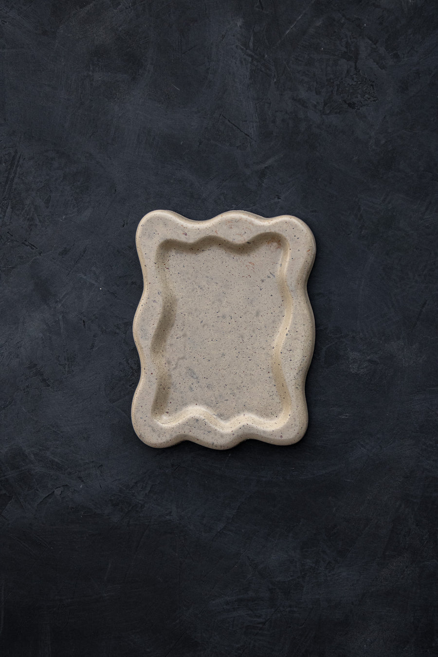 Wavy Cement Trinket Tray - Sand Color