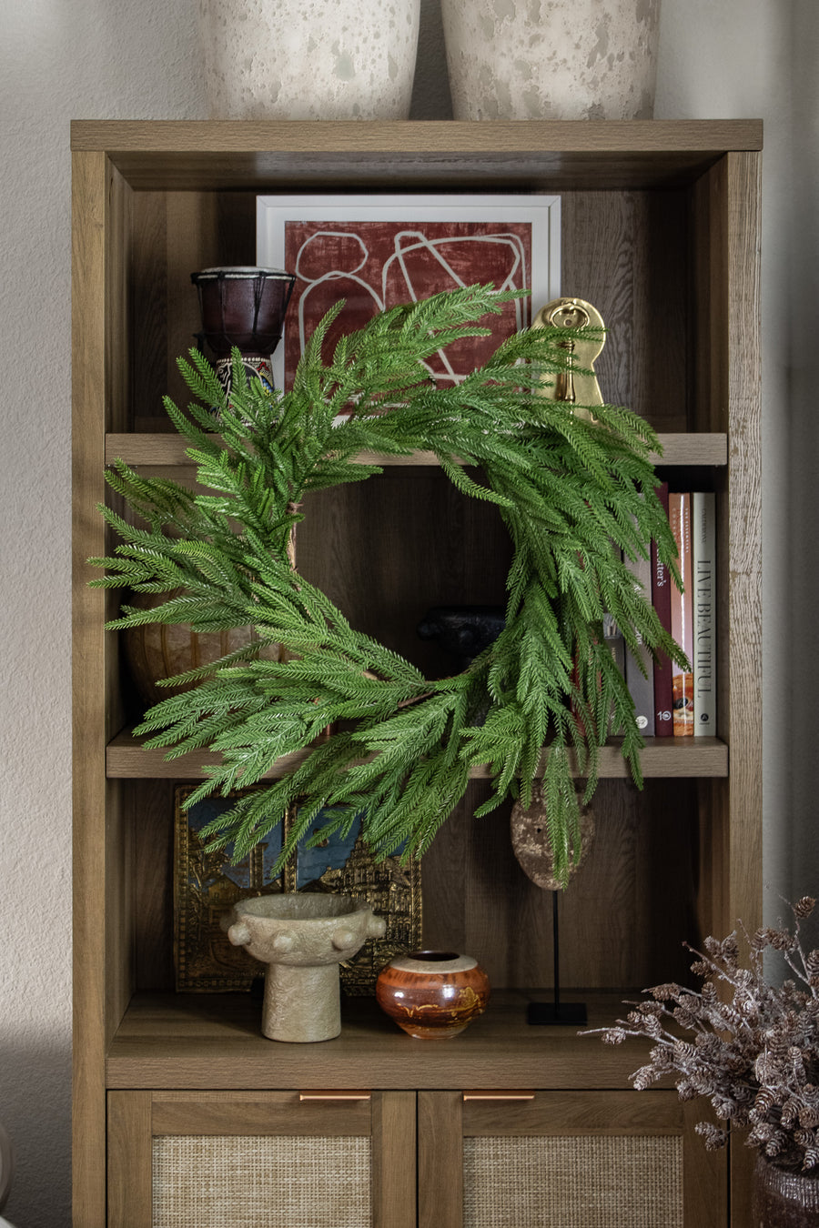 24in Wreath Soft-Touch Faux Norfolk Wreath