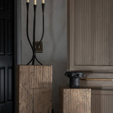 Hand-Carved Rustic Wood Pedestal Stand