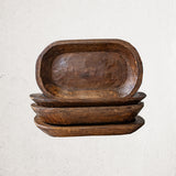 Large Rustic Waxed Wood Bowl