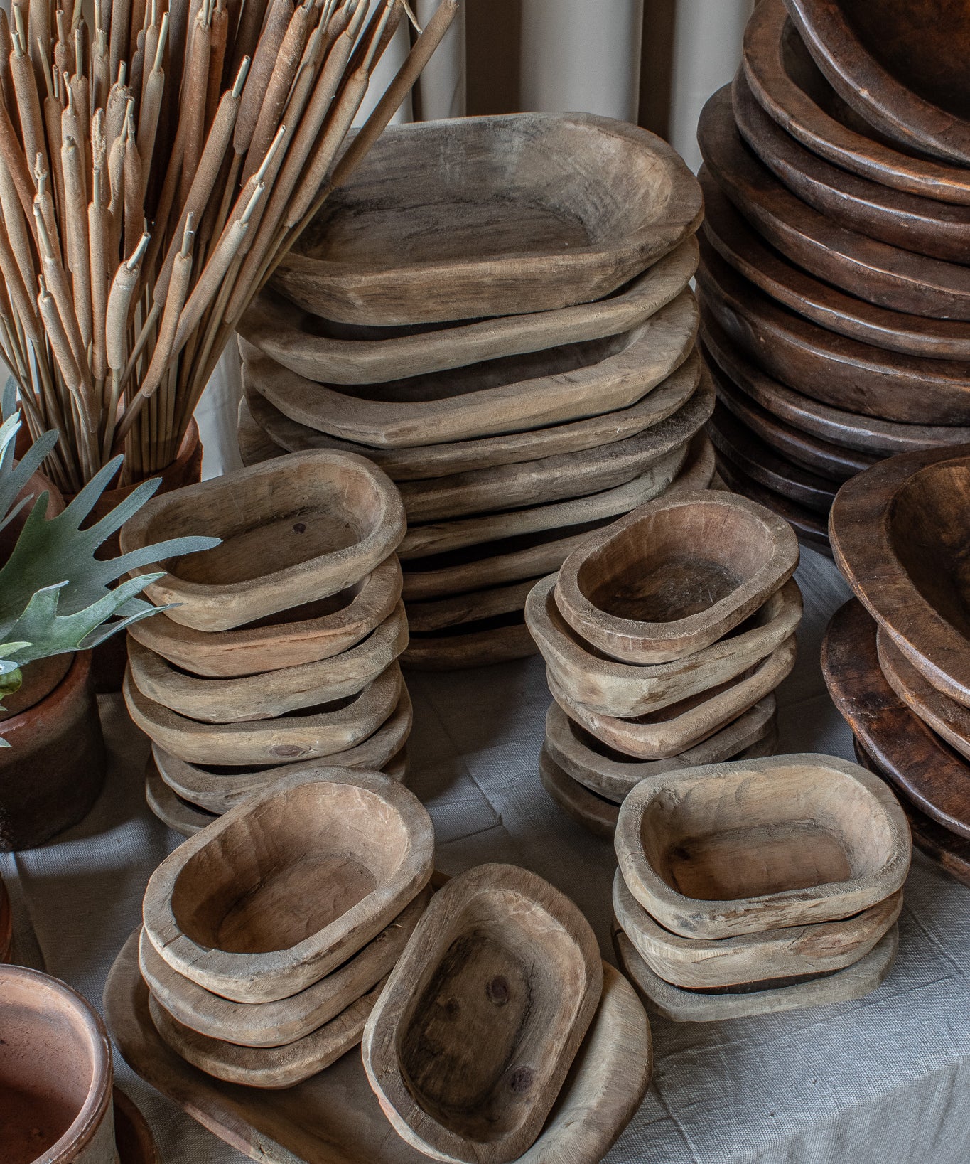 Rustic Wood Dough Bowl