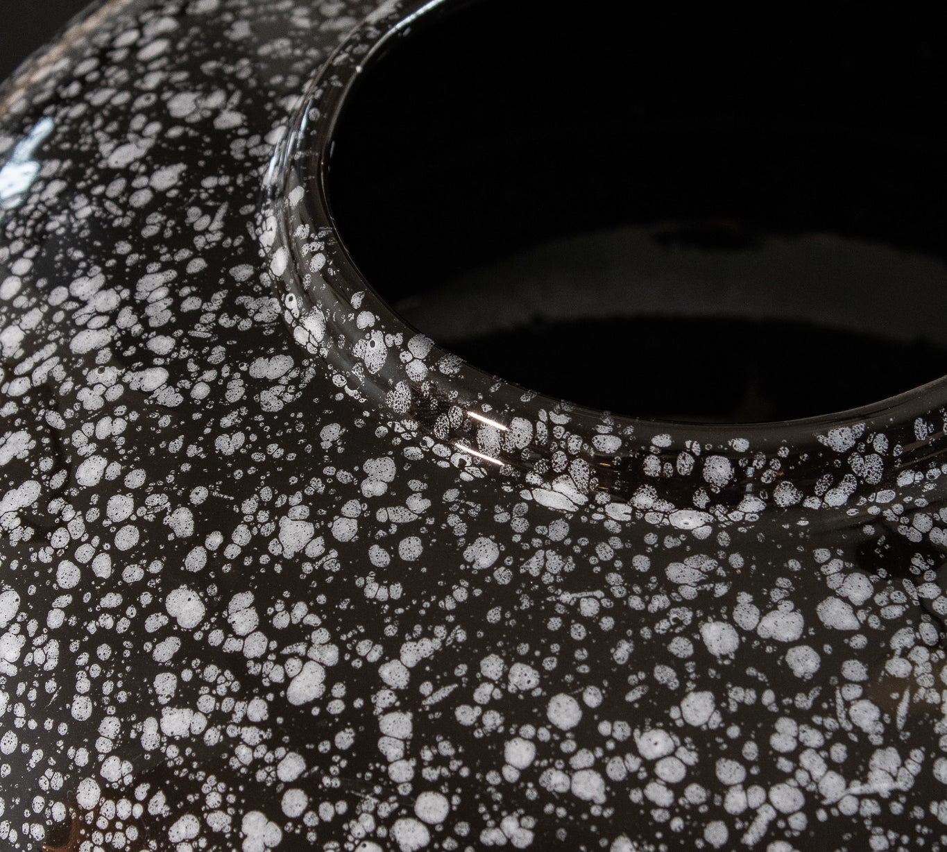 Black Speckled Ceramic Vase