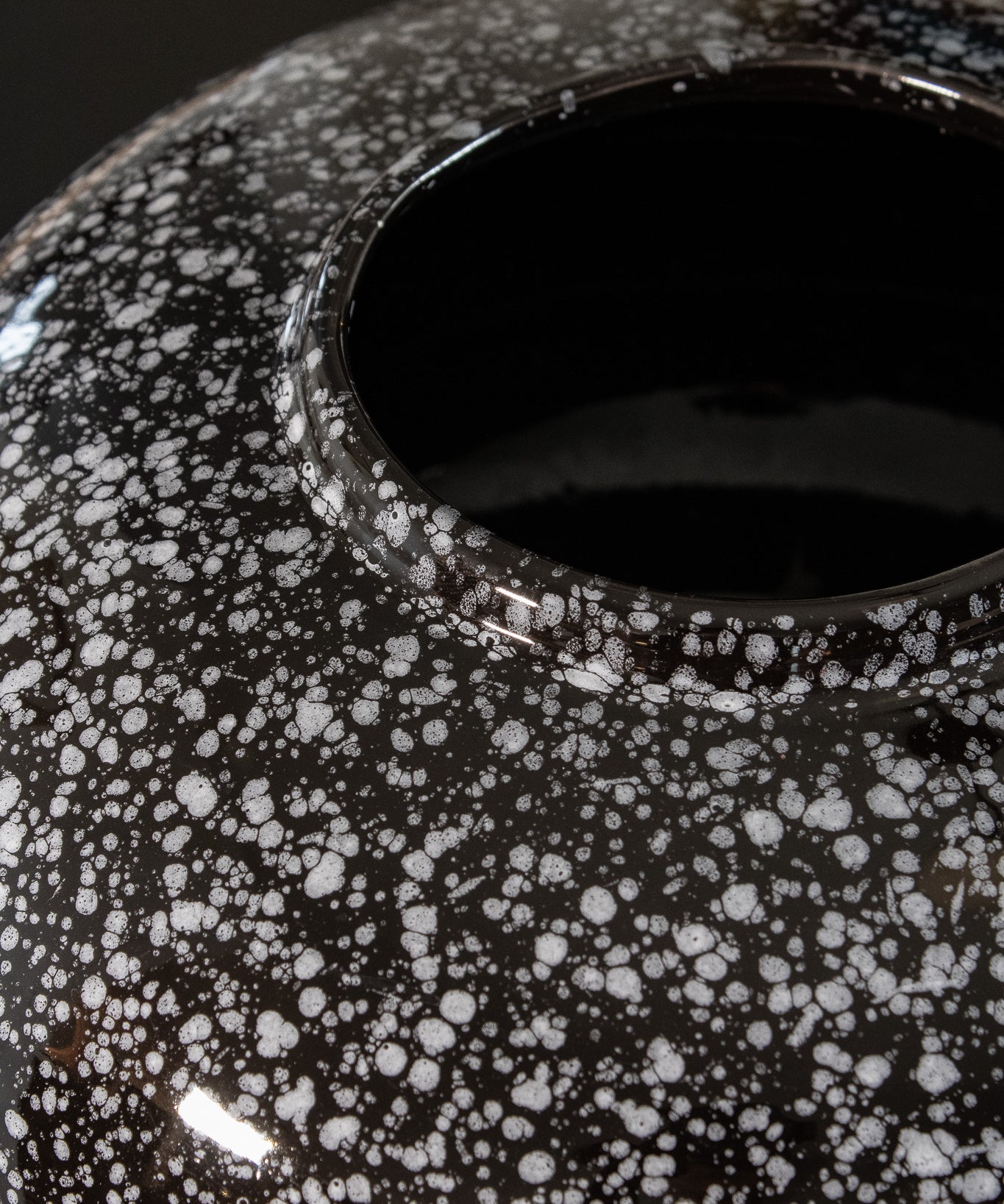Black Speckled Ceramic Vase