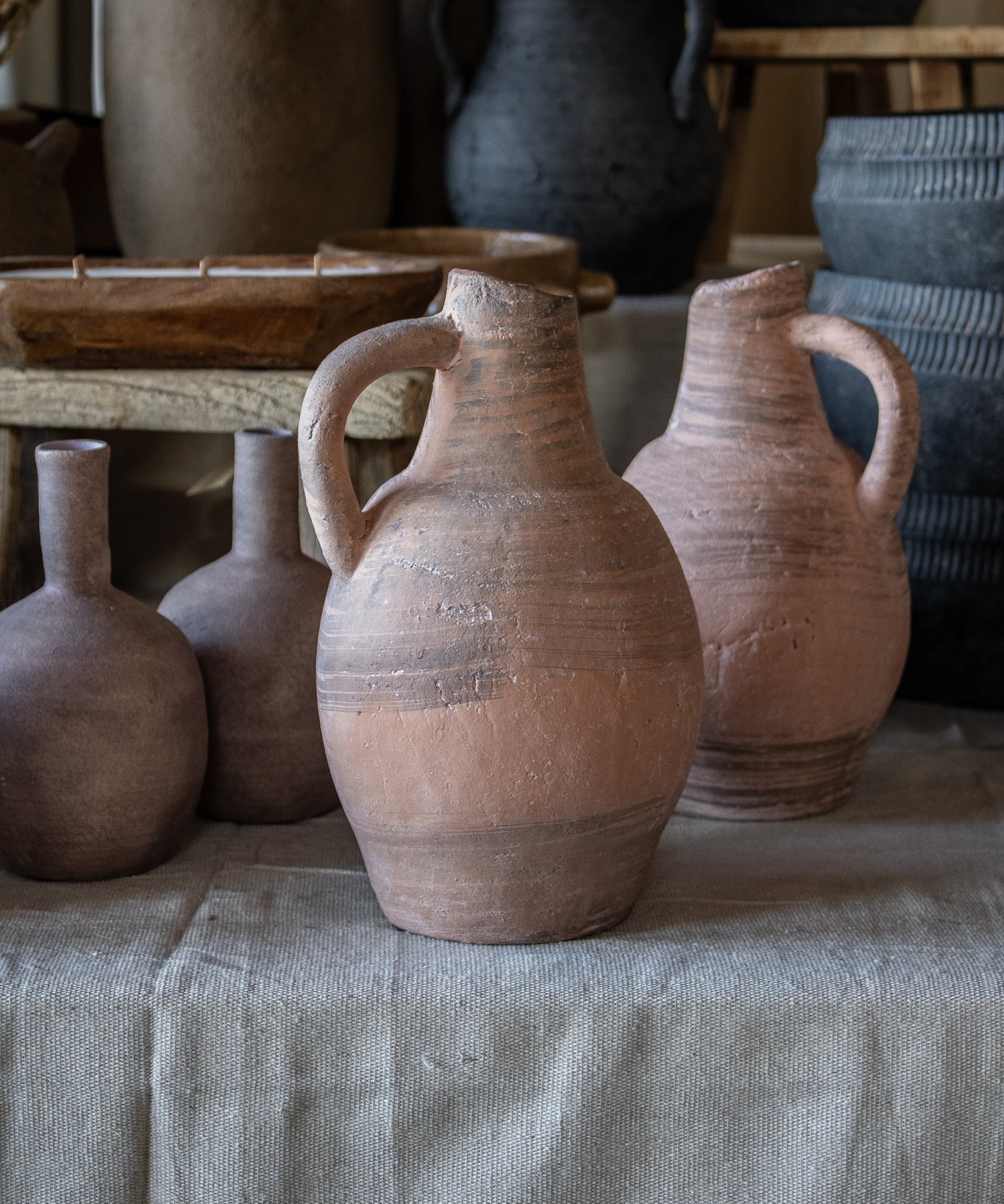 Brick Red Vase With Handle