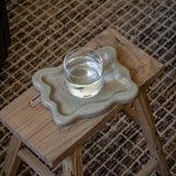 Wavy Cement Trinket Tray - Sand Color