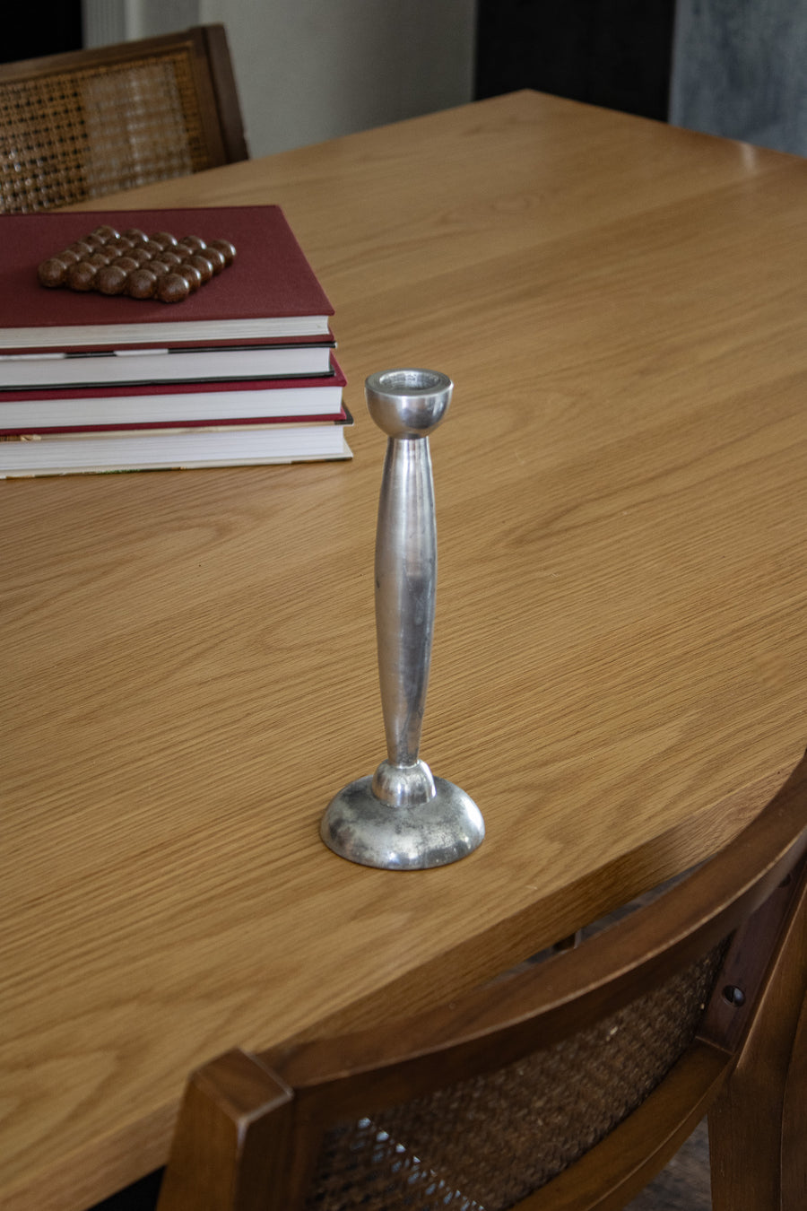 Vintage Silver-Toned Taper Candle Holder