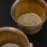 Vintage Hammered Brass Cachepot Planter Pair