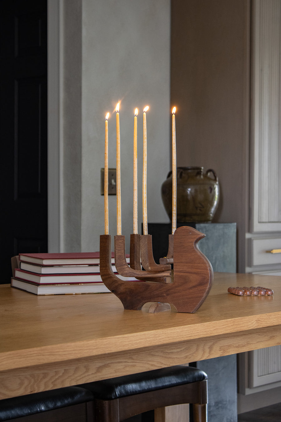 Vintage Wooden Bird Candelabra