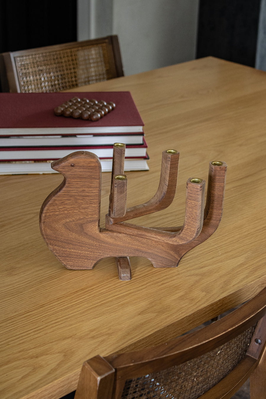 Vintage Wooden Bird Candelabra