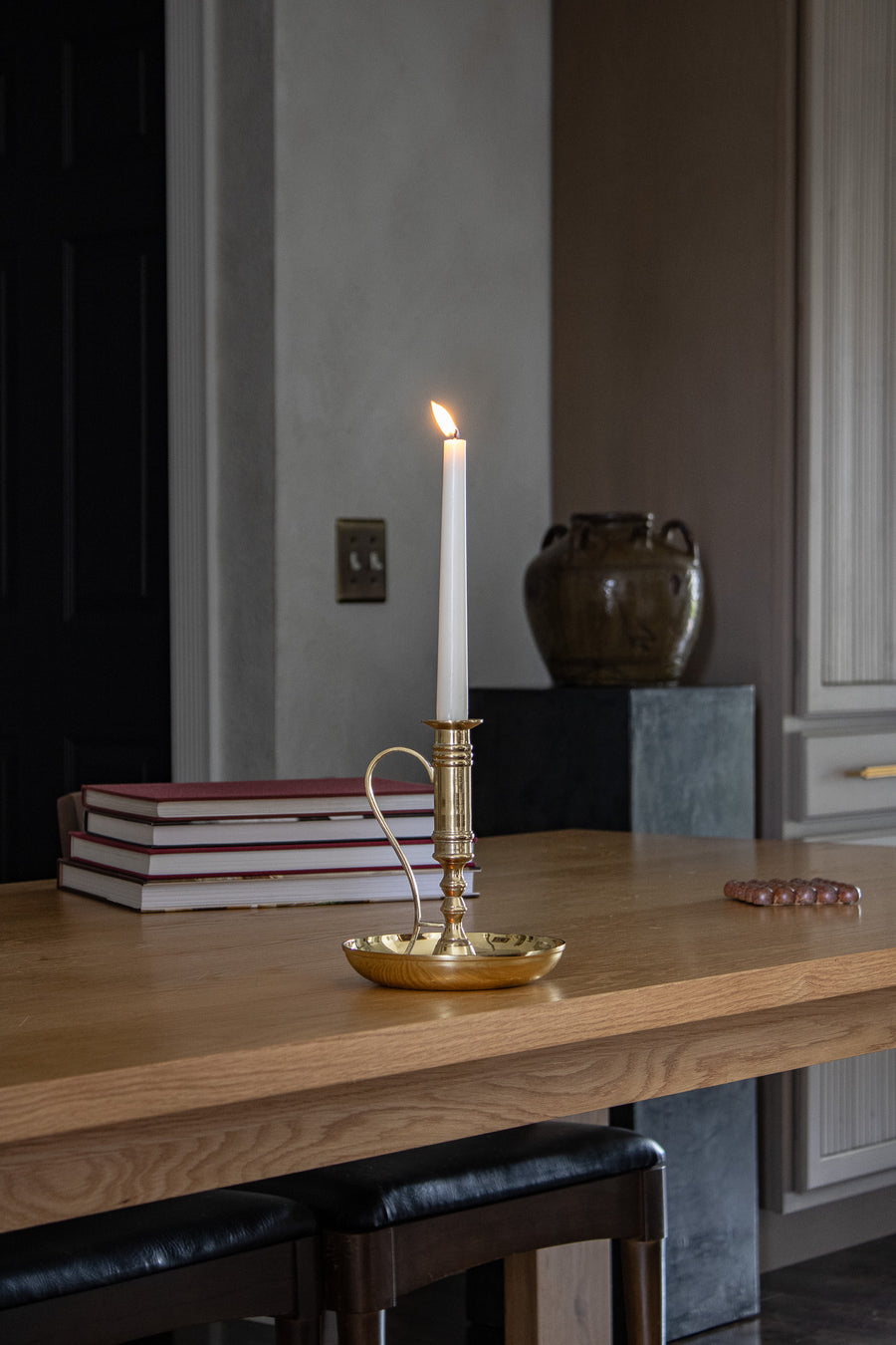 Large Vintage Candle Holder with Handle