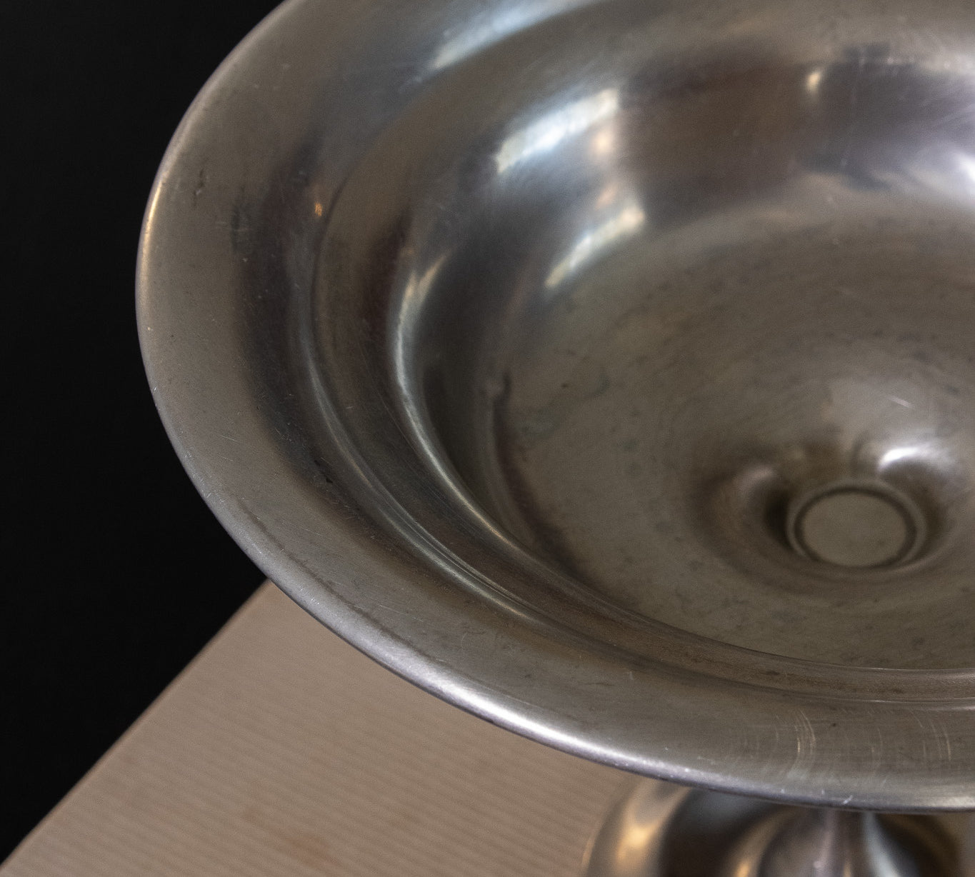 Vintage Pewter Pedestal Compote Bowl