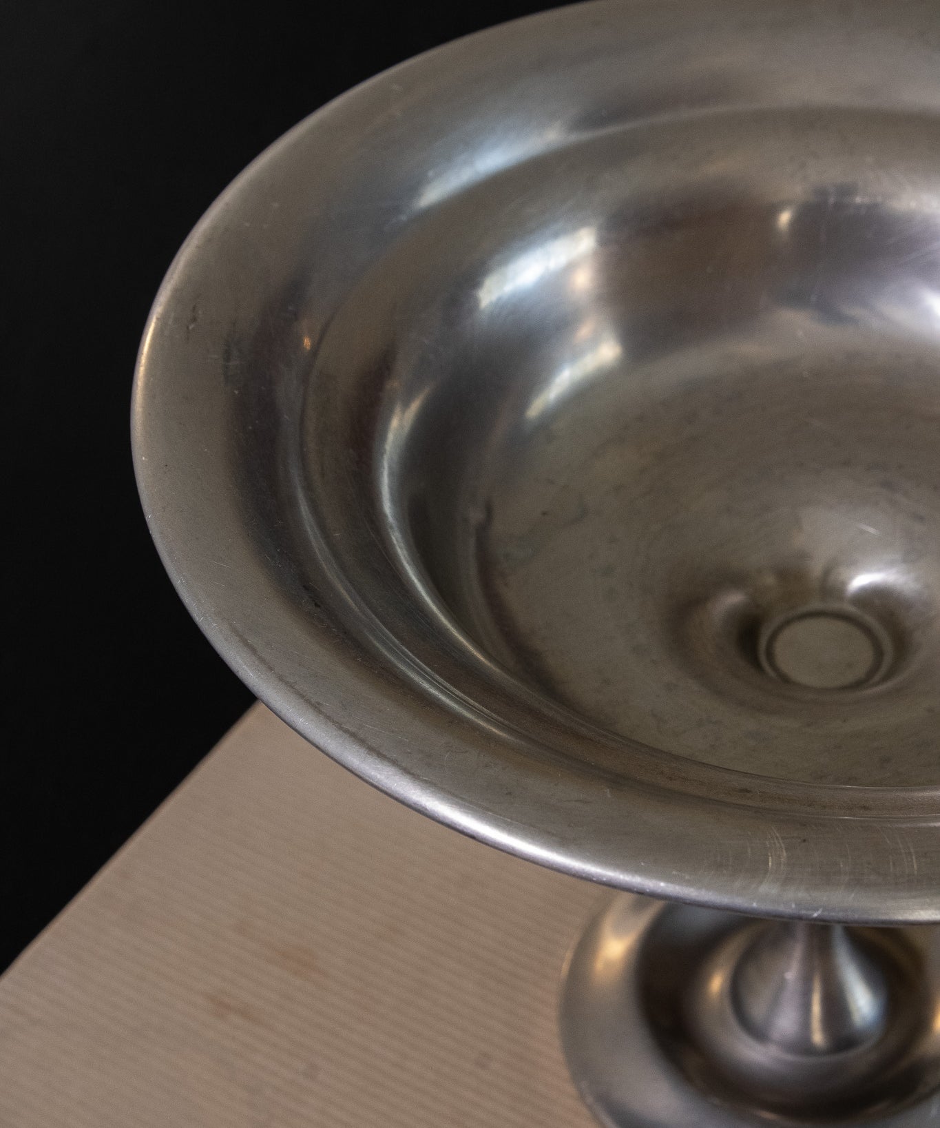 Vintage Pewter Pedestal Compote Bowl