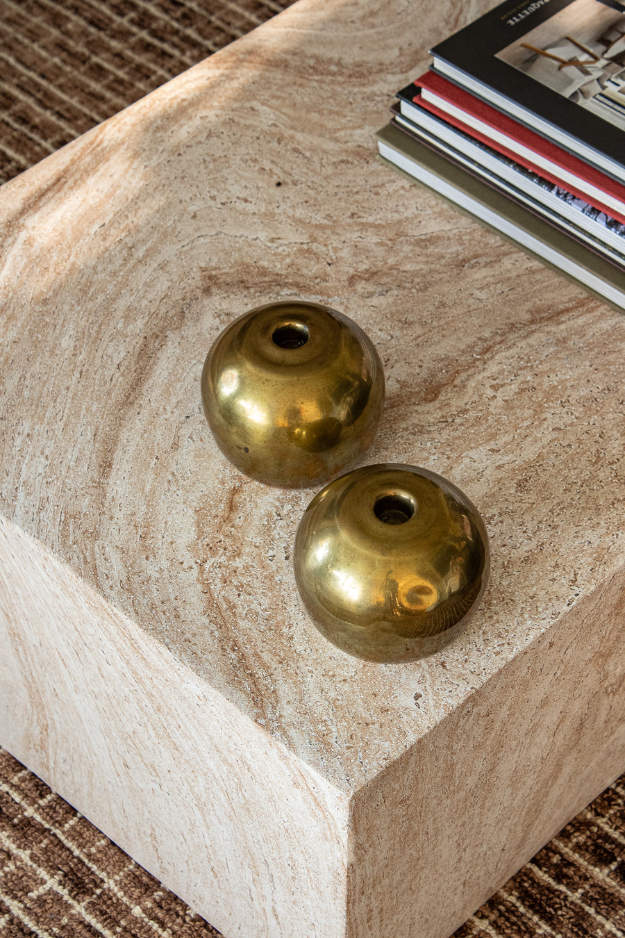 Vintage Brass Orb Candle Holders – Set of 2