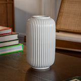 White Fluted Ceramic Vase
