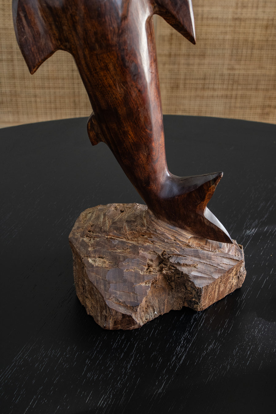Large Fish Carved Wood Sculpture