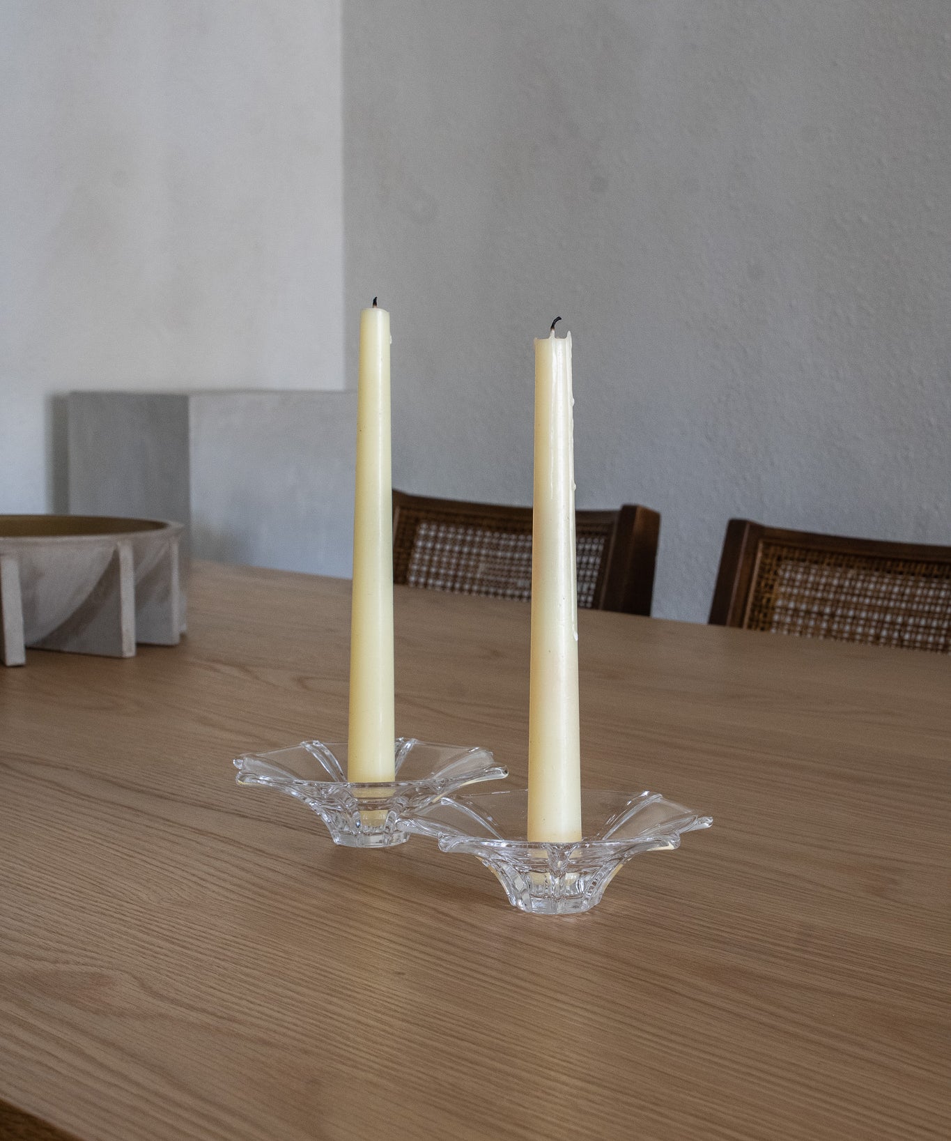 Vintage Glass Candleholders