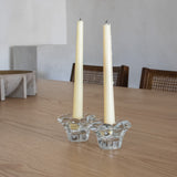 Vintage Glass Candleholder Set