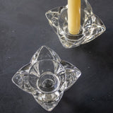 Vintage Glass Taper Candleholders